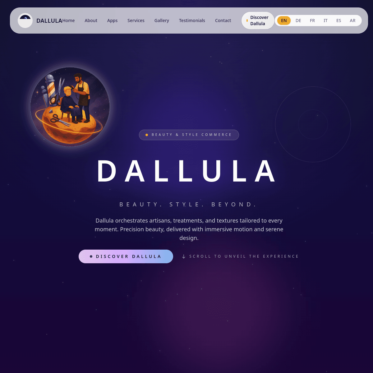 Dallula website homepage preview